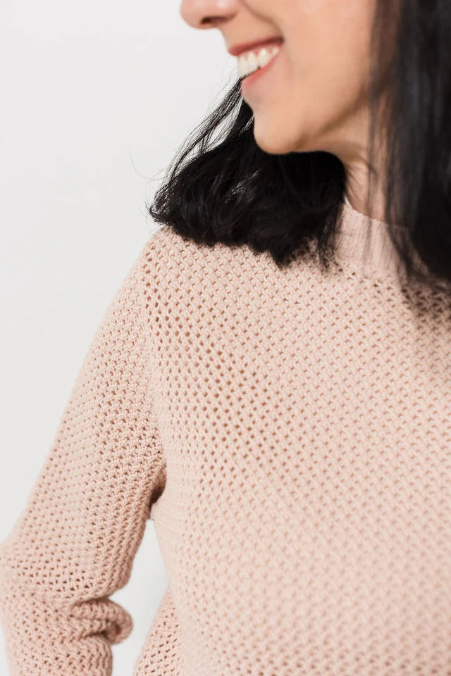 Openwork Cotton Jumper - Blush