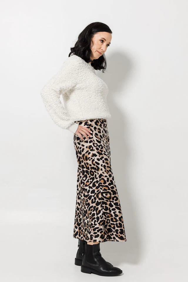 Bias Cut Skirt - Animal Print