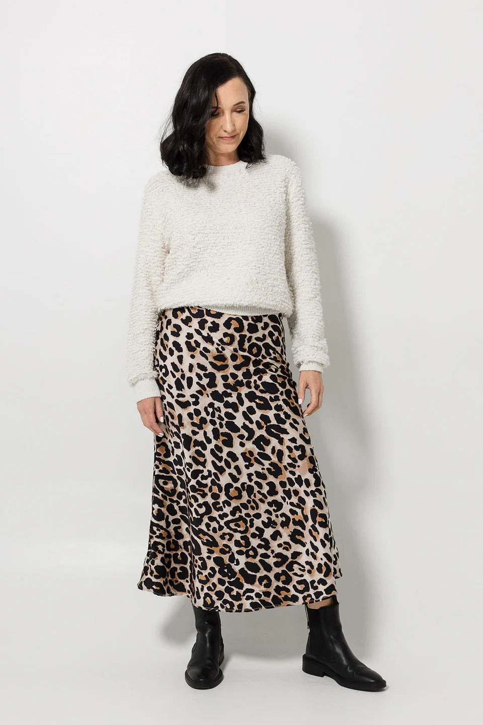 Bias Cut Skirt - Animal Print