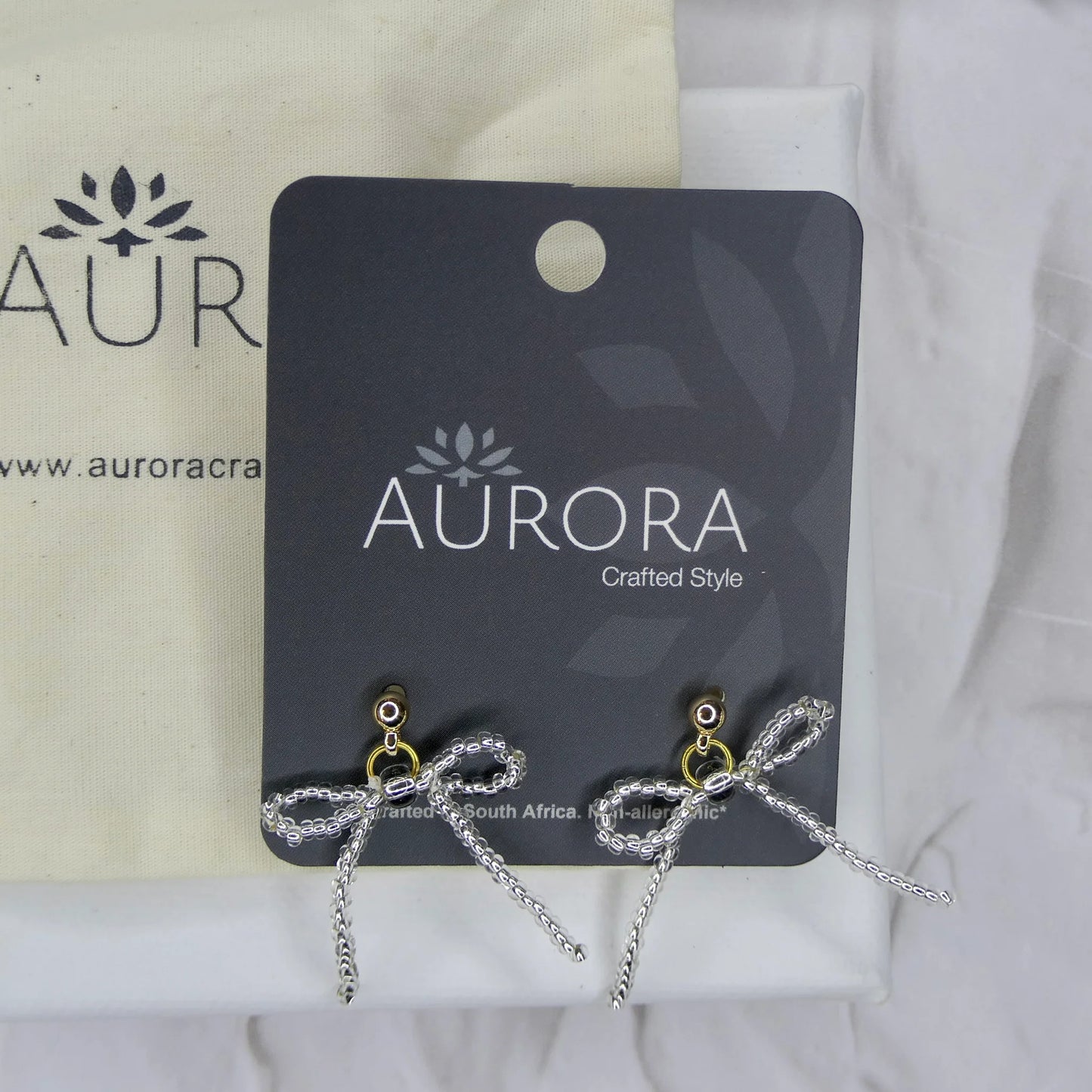 Mini Noya Bow Earrings - Silver (Gold-Plated)