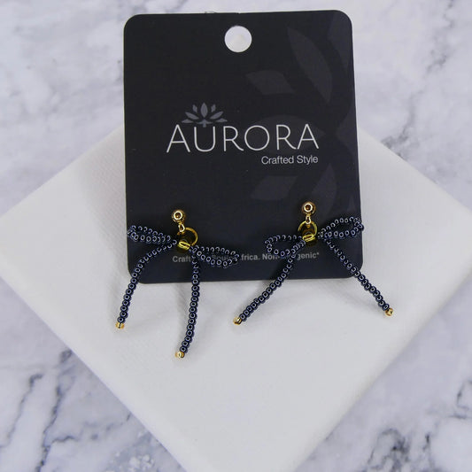 Mini Noya Bow Earrings - Granite (Gold-Plated)