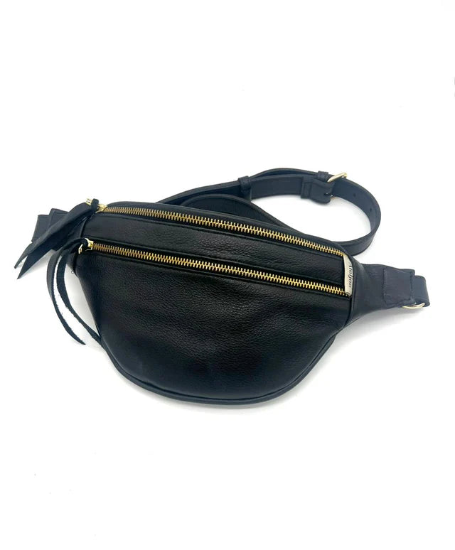 Crossbody Bag - Black with Gold Zip