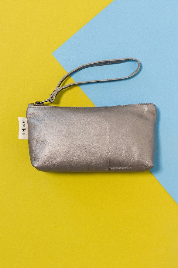Mini Wrist Pouch Bag - Metallic Pewter